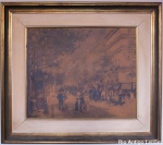 Renoir - Reprodução colada em eucatex - Les Grands Boulevards - 50 x 60 - medida com moldura 76 x 83 cm.