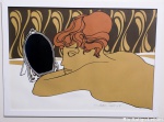 JUAREZ MACHADO - serigrafia espelhada 49 x 69 - Nu feminino no espelho - 1981, medida com moldura 55 x 75 cm. Estimativa R$ 1.500,00/R$ 1.800,00