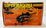 Helicóptero a fricção da Glasslite, Super Máquina, está na caixa e em bom estado de conservação, caixa com algumas avarias.