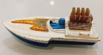 Antiga miniatura de lancha de corrida da renomada fabrica Matchbox/ Supoerfaster. Confeccionado em metal e denominado como "SEA FIRE.