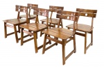 SERGIO RODRIGUES (1927-2014) - Conjunto de seis (6) cadeiras Tajá - Hangar, em madeira de lei. Assen