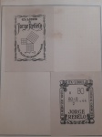 Biblioteca PREFEITO DO DISTRITO FERERAL (Rio de Janeiro) 1947 -1951. MARECHAL ANGELO MENDES DE MORAES ( 1896 - 1990)  e   coleção de ALBERTO LIMA  (1898 - 1971) RARO 2 EX - LIBRIS , pertence a uma das maiores e mais importantes coleções de EX- LIBRIS do Brasil, foi usado  na 1 Exposição Municipal de Ex - Libris do Distrito Federal ( Rio de Janeiro)  em 1949. pertenceu a coleção pessoal do grande ALBERTO LIMA, e foi  reunida, catalogada  e presenteada especialmente ao Prefeito do Então Distrito Federal,  OPORTUNIDADE ÚNICA de ter parte dessa coleção histórica.