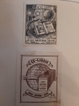 Biblioteca PREFEITO DO DISTRITO FERERAL (Rio de Janeiro) 1947 -1951. MARECHAL ANGELO MENDES DE MORAES ( 1896 - 1990)  e   coleção de ALBERTO LIMA  (1898 - 1971) RARO 2 EX - LIBRIS , pertence a uma das maiores e mais importantes coleções de EX- LIBRIS do Brasil, foi usado  na 1 Exposição Municipal de Ex - Libris do Distrito Federal ( Rio de Janeiro)  em 1949. pertenceu a coleção pessoal do grande ALBERTO LIMA, e foi  reunida, catalogada  e presenteada especialmente ao Prefeito do Então Distrito Federal,  OPORTUNIDADE ÚNICA de ter parte dessa coleção histórica.