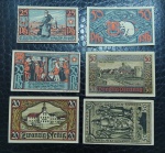 ALEMANHA - 6 CEDULAS NOTGELD ANO 1921 - VALORES 25 PFENNIG E 50 PFENNIG - ESTADO DE CONSERVAÇÃO FE - DIVERSOS ESTADOS ALEMÃES