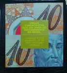 FOLDER COM CEDULA 10 REAIS BRASIL 2000 C - 331 POLIMERO COMEMORATIVA - FE - PEDRO A CABRAL - NUMERAÇÃO DA CEDULA IGUAL AO FOLDER.