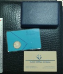 Moeda do Brasil - 200 Cruzados Novos - 1989 - Comemorativa - Centenário da Republica no estojo com certificado - P726 - República - Prata - Proof - MOEDA COM LEVE OXIDAÇÃO NATURAL DA PRATA