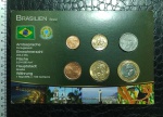 BRASIL - SET DE MOEDAS DO REAL CONTENDO AS 6 MOEDAS EM FOLDER / BLISTER PROMOCIONAL FABRICADO NA ALEMANHA E VENDIDO NA EUROPA, AS DATAS DAS MOEDAS VARIAM ENTRE OS ANOS 2003 E 2009 TODAS FLOR DE CUNHO