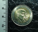 EURO - 2 EUROS - 2015 -FRANÇA - FLOR DE CUNHO - MOEDA COMEMORATIVA ALUSIVA AOS 100 ANOS DE FRANÇOISE MITTERRAND