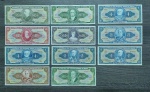 BRASIL - 11 CÉDULAS VARIADAS DE CRUZEIROS DOS ANOS 1958 A 1967 - 1,2,5,10,20,50 CRUZEIROS - TODAS EM FLOR DE ESTAMPA.