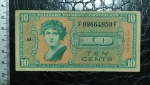 EUA - CÉDULA MILITAR AMERICANA - 10 CENTS - SERIE 541 - FF - 1958/61 - MUITO BEM CONSERVADA