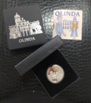 Moeda do Brasil - 5 Reais - 2016 - Comemorativa - Olinda - Unesco no estojo com certificado - P759 - República - Prata - Proof