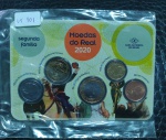 BRASIL - Moedas do Real 2020 - folder da Casa da Moeda do Brasil - todas as moedas FC