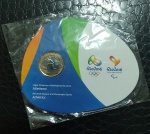 BRASIL - Moeda Bimetalica no Folder- 1 Real 2014 - ATLETISMO - Jogos Olimpicos e Paralimpicos Rio - FC