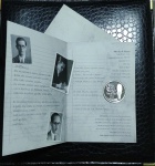 Moeda do Brasil - 2 Reais - 2002 - Comemorativa - Carlos Drummond De Andrade na cartela original - P736 - República - Prata - Proof