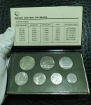 BRASIL - SET DE MOEDAS EM ESTOJO LANÇADO PELO BANCO CENTRAL DO BRASIL EM 1978 - POSSUI AS 7 MOEDAS EM ESTADO FC - INCLUINDO AS MOEDAS FAO DA ÉPOCA