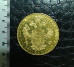 AUSTRIA - MOEDA DE OURO - 4 DUCADOS - 13,96GR DE OURO 0,986 - 1915 - DIAMETRO 40MM - EXCELENTE ESTADO DE CONSERVAÇÃO