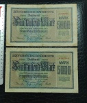 ALEMANHA - 2 CÉDULAS - 5000 MARK - MUNIQUE - 1922 - LETRA A - MUITO BEM CONSERVADAS