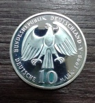 ALEMANHA - MOEDA DE 10 MARCOS - 1998 - LETRA A - PRATA - ESPELHADA LINDA - FC