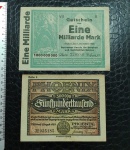 ALEMANHA - 2 CÉDULAS - 1 BILHÃO DE MARCOS (1923 BOCHUM) E 500 MIL MARCOS(1923 - DUSSELDORF)