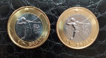 BRASIL - 1 REAL - 2 MOEDAS - 2015 - OLIMPIADAS RIO 2016 - VOLEI - FLOR DE CUNHO