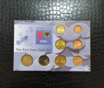ALEMANHA - SET DE MOEDAS DE EURO EM BLISTER - 2002 - TODAS AS MOEDAS FLOR DE CUNHO - CONTEM A INSCRIÇÃO `PRIMEIRO SET DE MOEDAS DE EURO`
