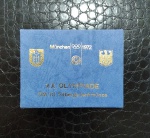 ALEMANHA - LINDO ESTOJO DA OLIMPIADA DE MUNIQUE 1972 CONTENDO 2 MOEDAS DE PRATA DE 10 MARCOS - ALUSIVA AOS JOGOS OLIMPICOS DA XX EDIÇÃO