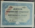 ALEMANHA - APOLICE/ AÇÕES 1000 MARCOS - COLDITZ 1923 EXCELENTE ESTADO DE CONSERVAÇÃO