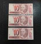 BRASIL - CÉDULA DE 10 REAIS - SEQUENCIA DE CÉDULAS - 2008 - PRIMEIRA FAMÍLIA - C299 - EC - TODAS FLOR DE ESTAMPA