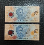BRASIL -2 CÉDULAS DE 10 REAIS - C332 E C331 - 2000 E  2001 - MBC - POLIMERO