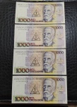 BRASIL - 4 CÉDULAS DE 1 CRUZADO NOVO - SEQUENCIA - C198 - 1989 - FLOR DE ESTAMPA - MACHADO DE ASSIS