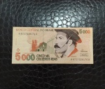 BRASIL - CÉDULA DE 5000 CRUZEIROS - C239 - 1993 - GAÚCHO - FLOR DE ESTAMPA