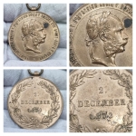 A207 Medalha - Áustria - Franz Joseph I - Guerra de 1873 - Militarismo