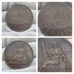A239 Ficha - Bronze - DUFFLES & Cia - São Paulo - Anverso baseado na moeda da Indochina