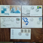 L33 - Lote 5 Envelopes de 1º Dia - Brasil