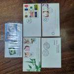 L55  - Lote 5 Envelopes - 4 de 1º dia (EPD) e 1 Impresso - Brasil