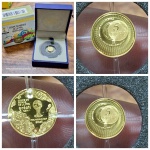 Moeda França em ouro, alusiva a copa do mundo de 2014 baixa tiragem.