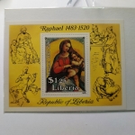 Selo Libéria Natal 1983. Pintura, Raphael Sanzio Nº99