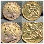 Moeda de ouro com 4 Gramas 1/2 Libra da Inglaterra ouro. Ótimo para proteção de capital e investimento.