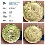Moeda de ouro com 2,08 Gramas Dois Dois y Médio pesos. Ótimo para proteção de capital e investimento.