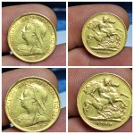 Moeda de ouro com 4 Gramas Libra da Inglaterra ouro. Ótimo para proteção de capital e investimento.