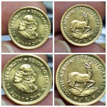 Moeda de ouro com 4 Gramas Moeda da Africa do Sul ouro. Ótimo para proteção de capital e investimento.