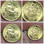 Moeda de ouro com 2,3 Gramas Moeda PERU ouro. Ótimo para proteção de capital e investimento.