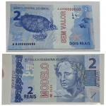 Cedula Modelo de 2 reais Segunda Familia - ITEM RARO