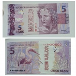 Cedula Modelo de 5 reais Segunda Familia - ITEM RARO