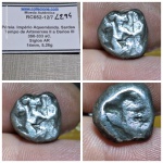 L294 Pésia, Imp. Aquemênidas, Sardes, SIGLO de Prata, tempo de Artaxerxes II a Dario III, 350 a 333, a.C. Moeda muito cobiçada.