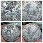 L2479 Moeda Prata 960 reis de 1820 Rio com carimbo do CEARÁ.
