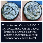 L271 Moeda Grega atribuída ao Emissor KEBREN, emissor difícil, moeda em otimo estado.