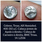 L2536 Moeda Atribuida a Cebren, TROAS, HEMIOBOL prata,