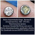 L2542 Moeda Atrebuida a XERXEXS II - ARTAXERXES II, 420-375 a.C, Tetartemorion, RARA.
