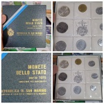 Estojo San Marino com Moedas Comemorativas incluindo uma F.A.O e uma de Prata de alto valor, baixa tiragem desses estojo originais. Peças de alto valor.